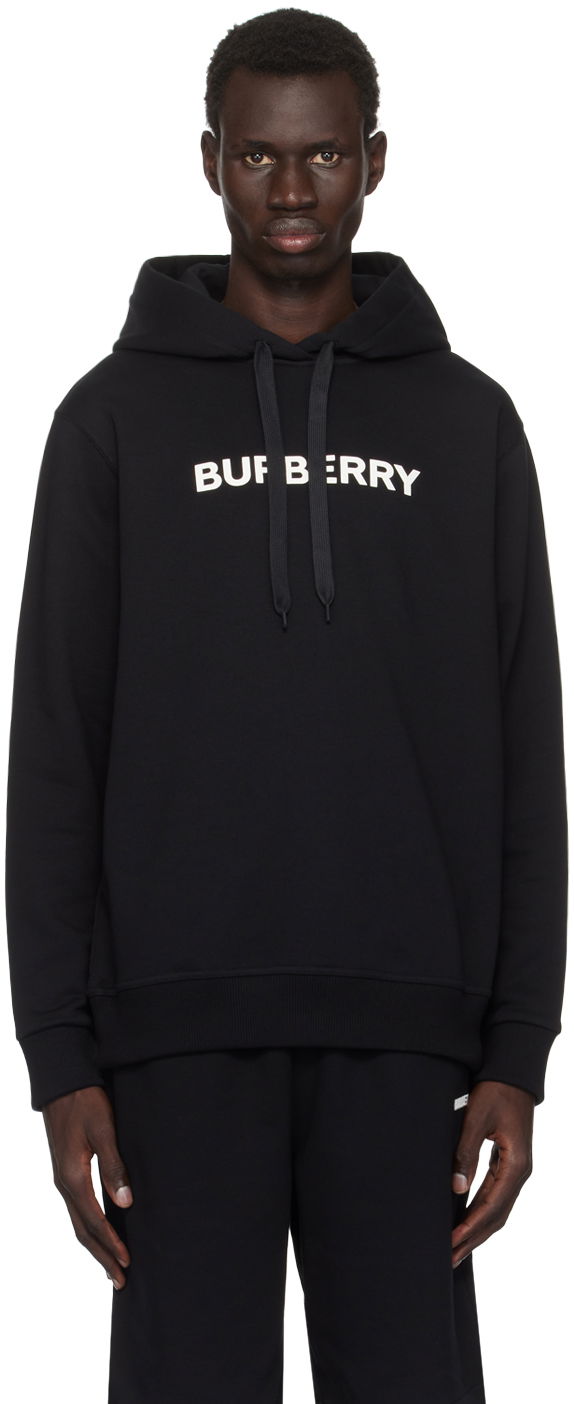 Dukserice Burberry Logo Cotton Hoodie Crna | 8096363