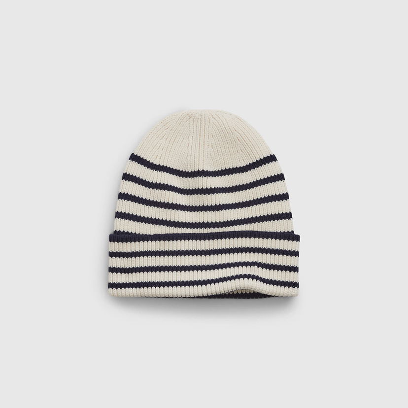 Kapica GAP Logo Beanie New Off White Stripe Universal Bež | 795371-00