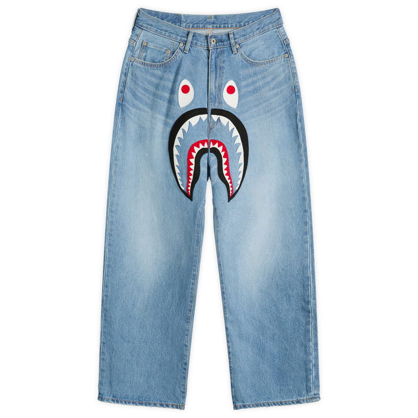 Jeans BAPE A Bathing Ape Shark Loose Fit Jeans, Size Small Plava | 001DPL801006M-IND