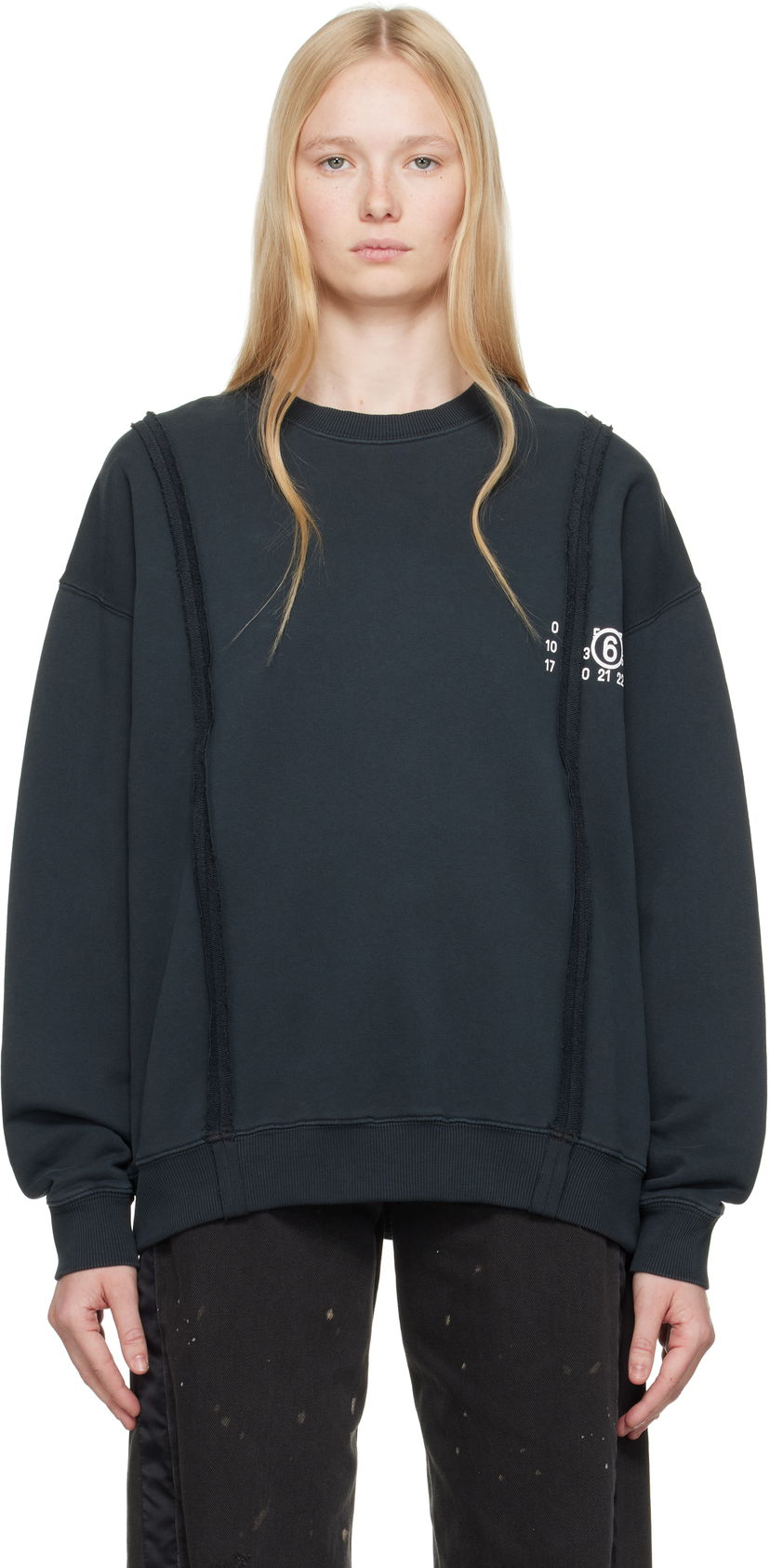 Džemper Maison Margiela MM6 Maison Margiela Ribbon Sweatshirt Crna | SH2GU0019 M25004