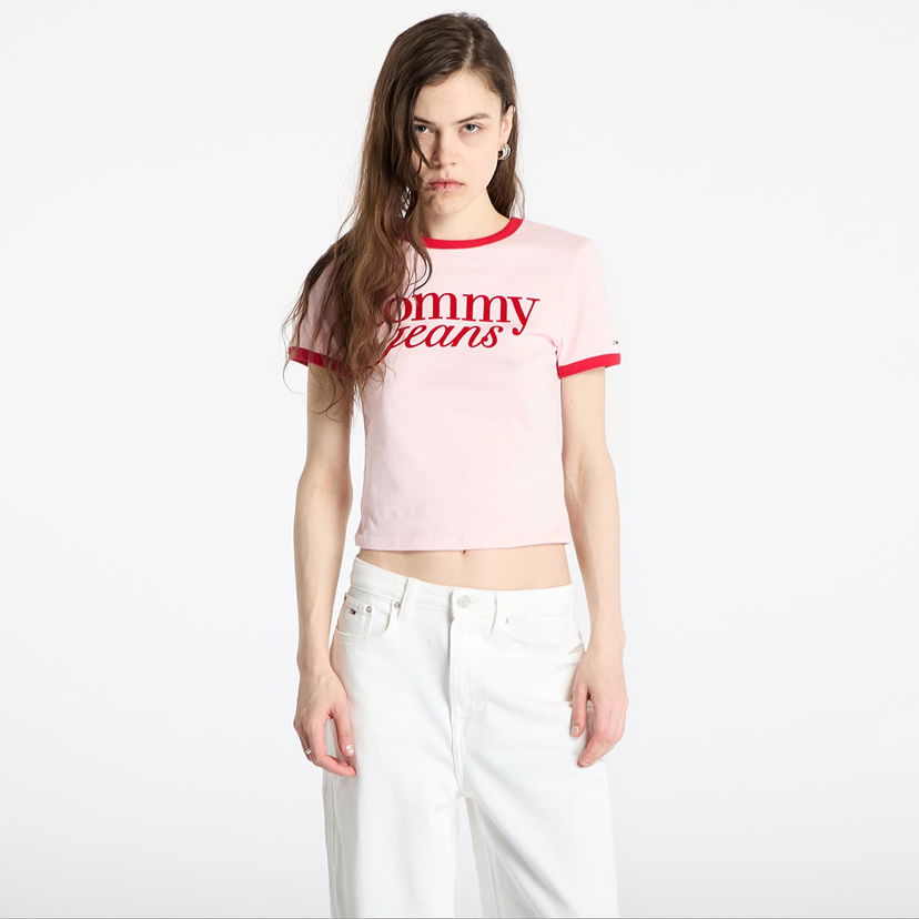 Crop top Tommy Hilfiger Tommy Jeans Slim Script Crop T-Shirt Ružičasta | DW0DW20631 TH3