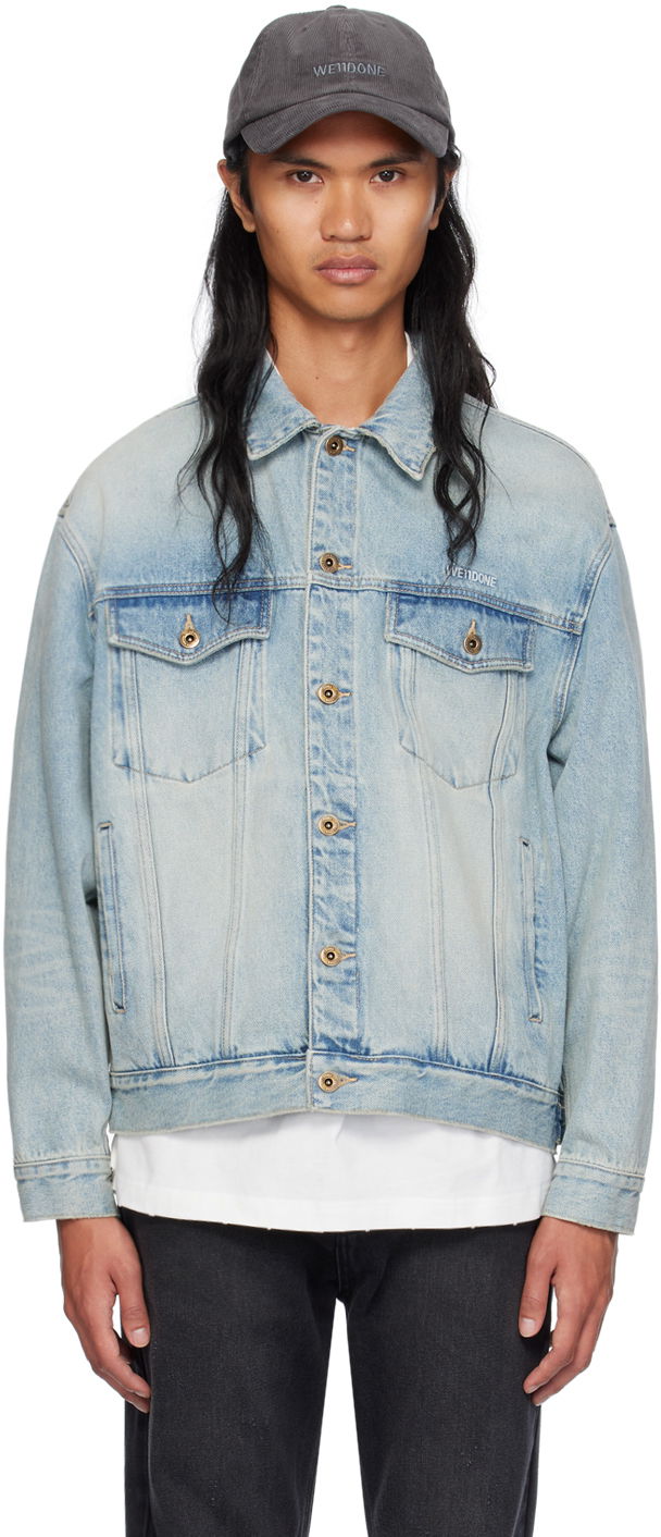 Jakna We11done Washed Denim Jacket Plava | WD-DJ2-24-345-M-SK