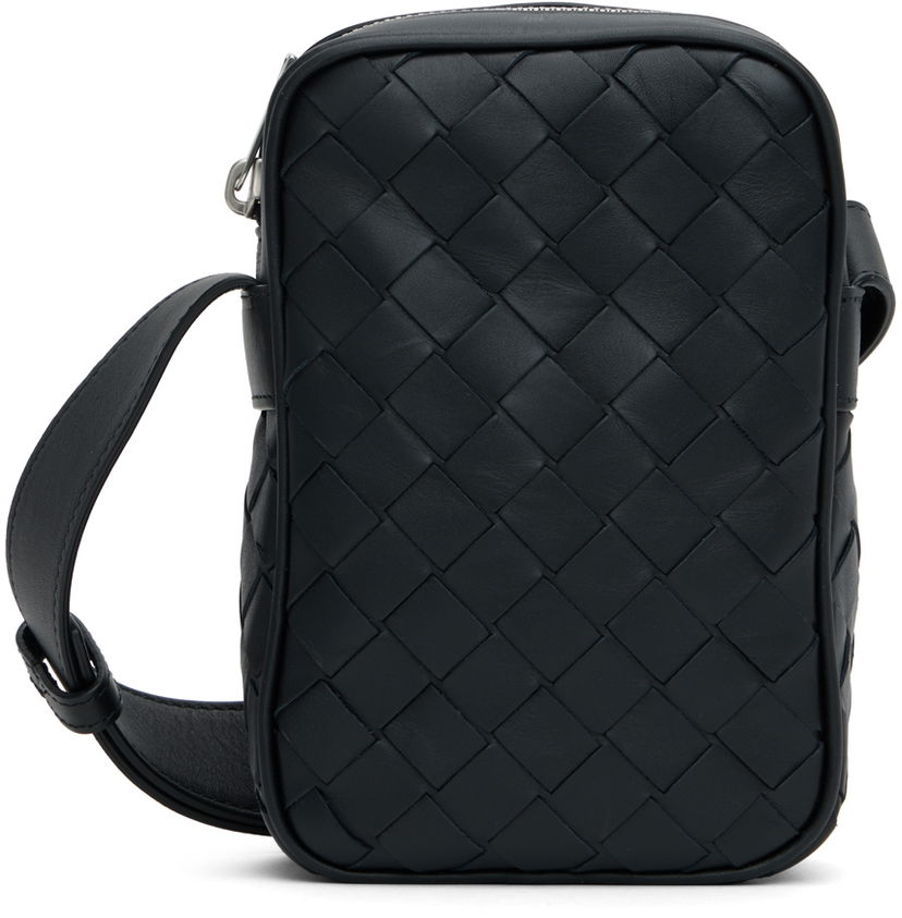 Torba za rame Bottega Veneta Bottega Veneta Intrecciato Crossbody Bag Crna | 729296 VCPQ3