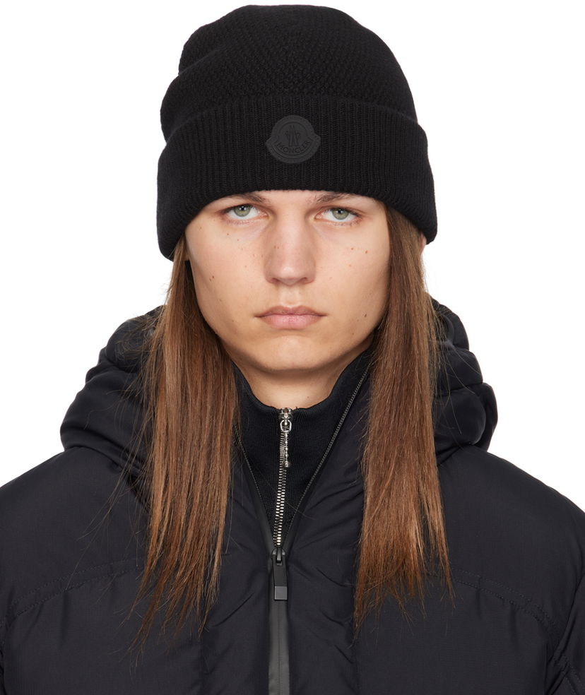 Kapica Moncler Black MB Wool Beanie Crna | J20913B00038M1242