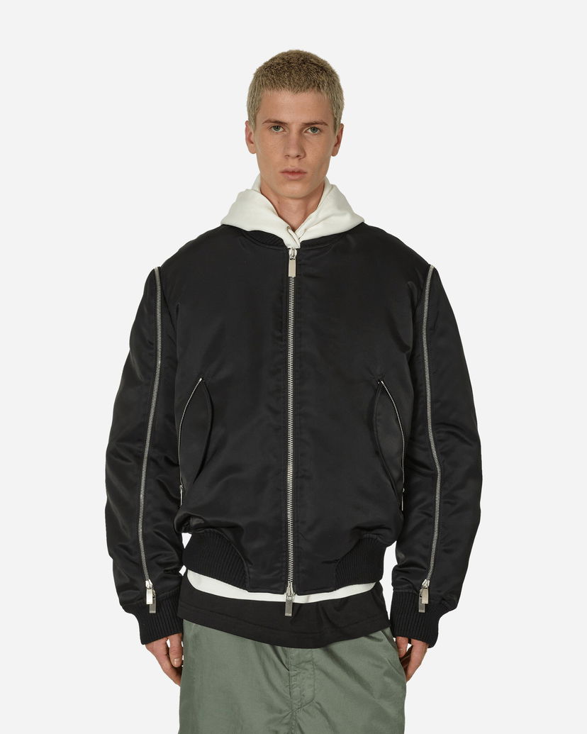 Bomber jakna Off-White Arrow Embroidered Zip Bomber Jacket Black Crna | OMEH052F23FAB001 1010