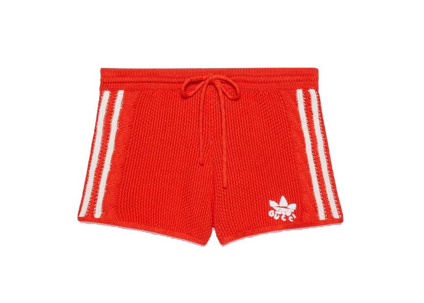 Kratke hlače Gucci adidas x Knit Shorts Red Crvena | 693835 XKCDJ 6429