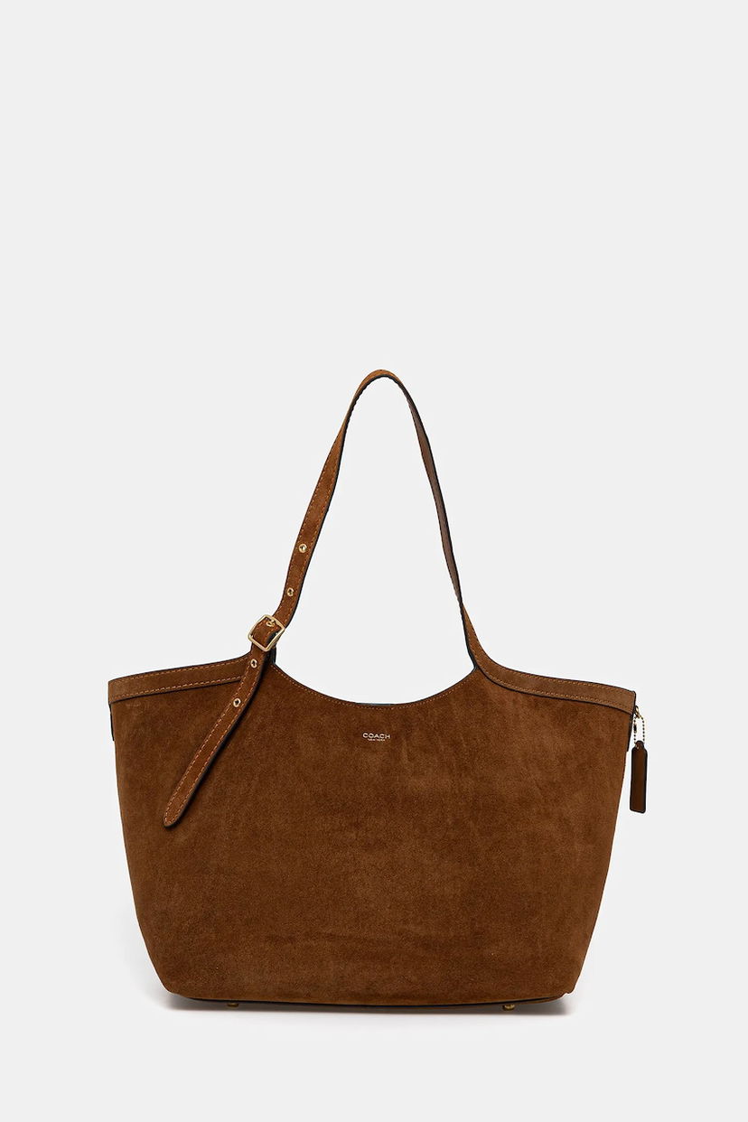 Tote bag Coach Coach Suede Tote Bag Smeđa | CBN47