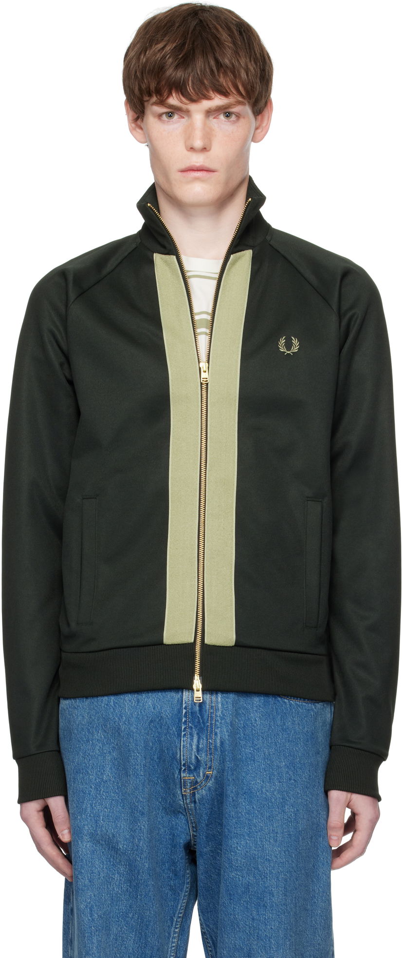 Jakna Fred Perry Fred Perry Chenille Tape Track Jacket Zelena | J9051