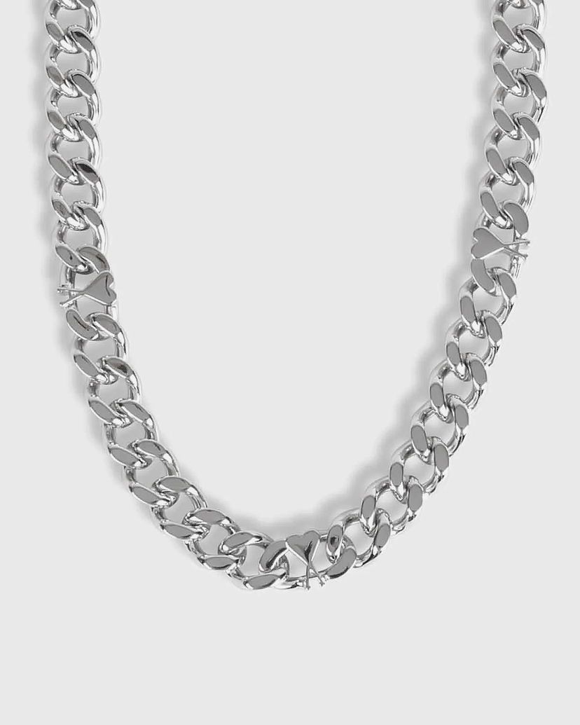 Ogrlica AMI Chain Necklace with Heart Accent Metalik | UJW928.361-900