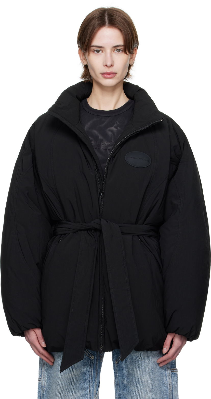 Pernata jakna Alexander Wang Alexander Wang Dome Logo Patch Down Jacket Crna | 1WC1253280