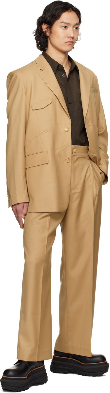 Jakna Feng Chen Wang Feng Chen Wang Multi Slash Blazer Bež | FUS19JK01B, 3