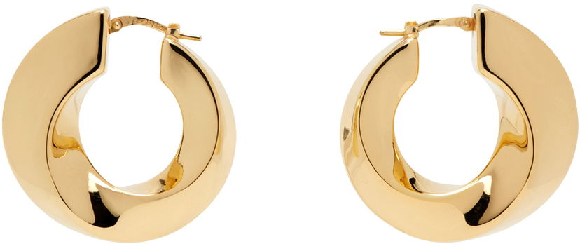 Naušnice Bottega Veneta Twist Hoop Earrings Bež | 775170 VAHU0