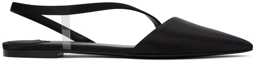 Tenisice i cipele Stella McCartney Iconic D'Orsay Satin Flats Crna | 810371E00157
