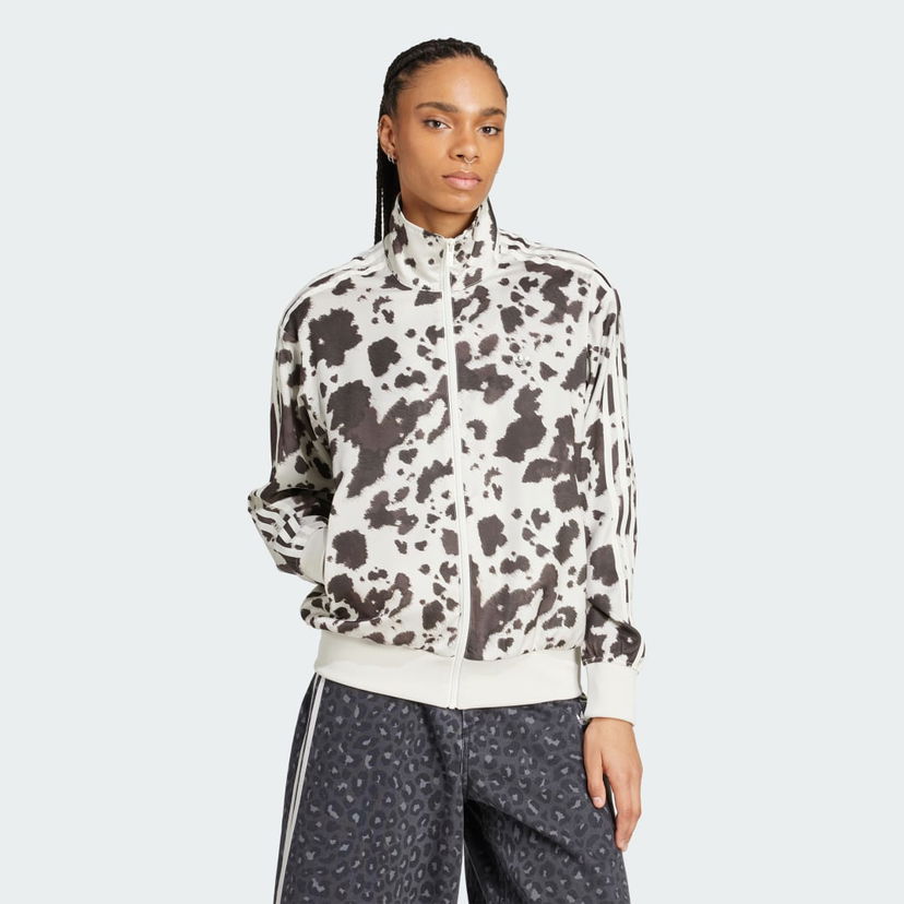 Vjetrovka adidas Originals Originals Satin Cow Print Track Jacket Bijela | KA2683