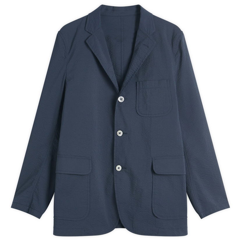 Jakna BEAMS Beams Plus 3-Button Seersucker Blazer, Size M Plava | 3816-0196-139-79