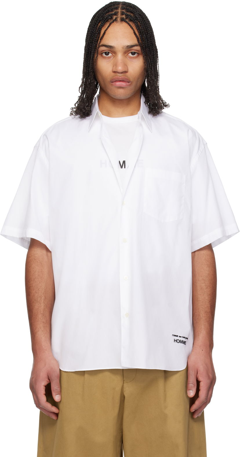 Košulja Comme des Garçons CDG Homme Broad Short Sleeve Cotton Shirt Bijela | HO-B103-051