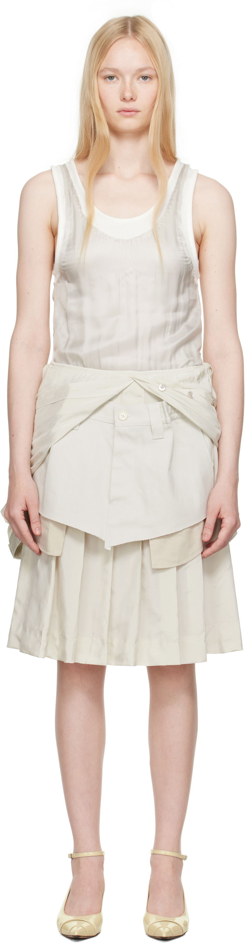 Suknja Maison Margiela Maison Margiela Midi Dress Bež | S51DD0029 MTN060
