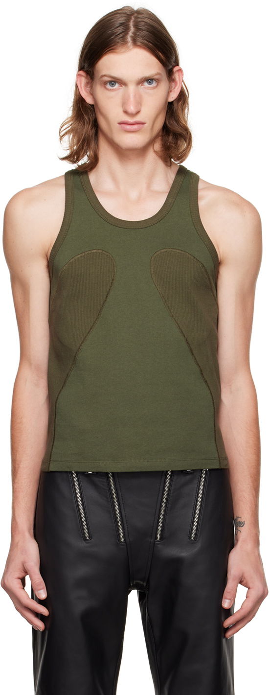 Majica bez rukava Dion Lee Ribbed Tank Top Zelena | C3064P22