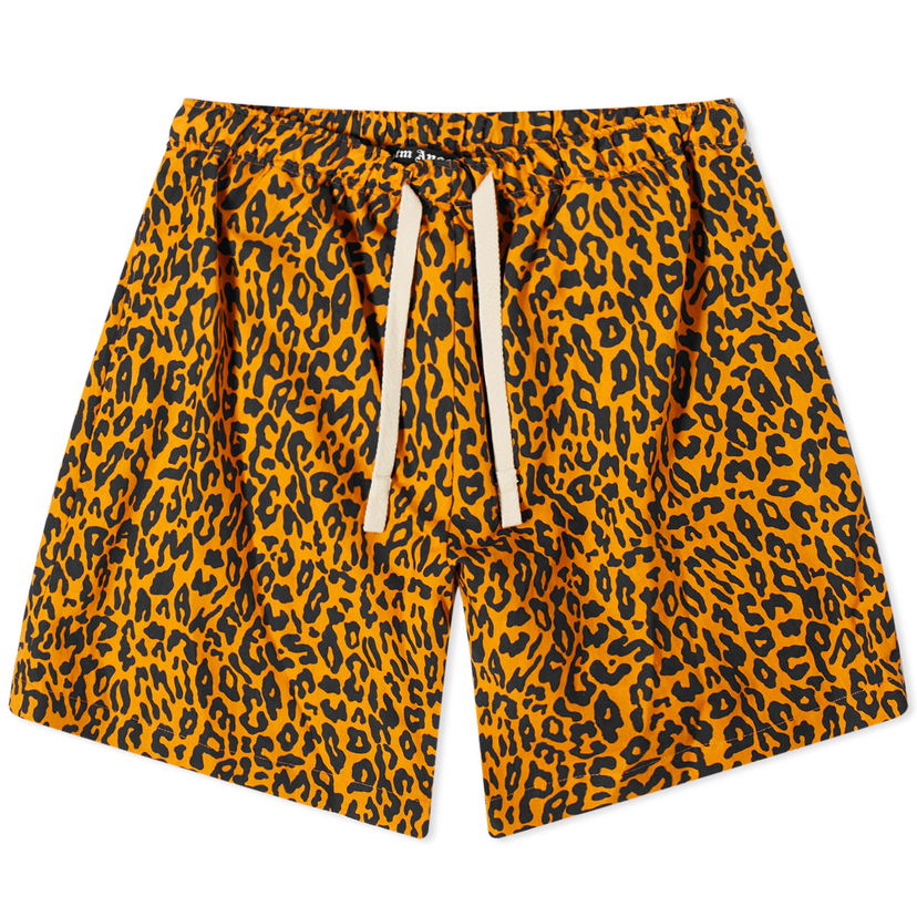 Kratke hlače Palm Angels Leopard Print Shorts Žuta | PMCB051S24FAB0012010