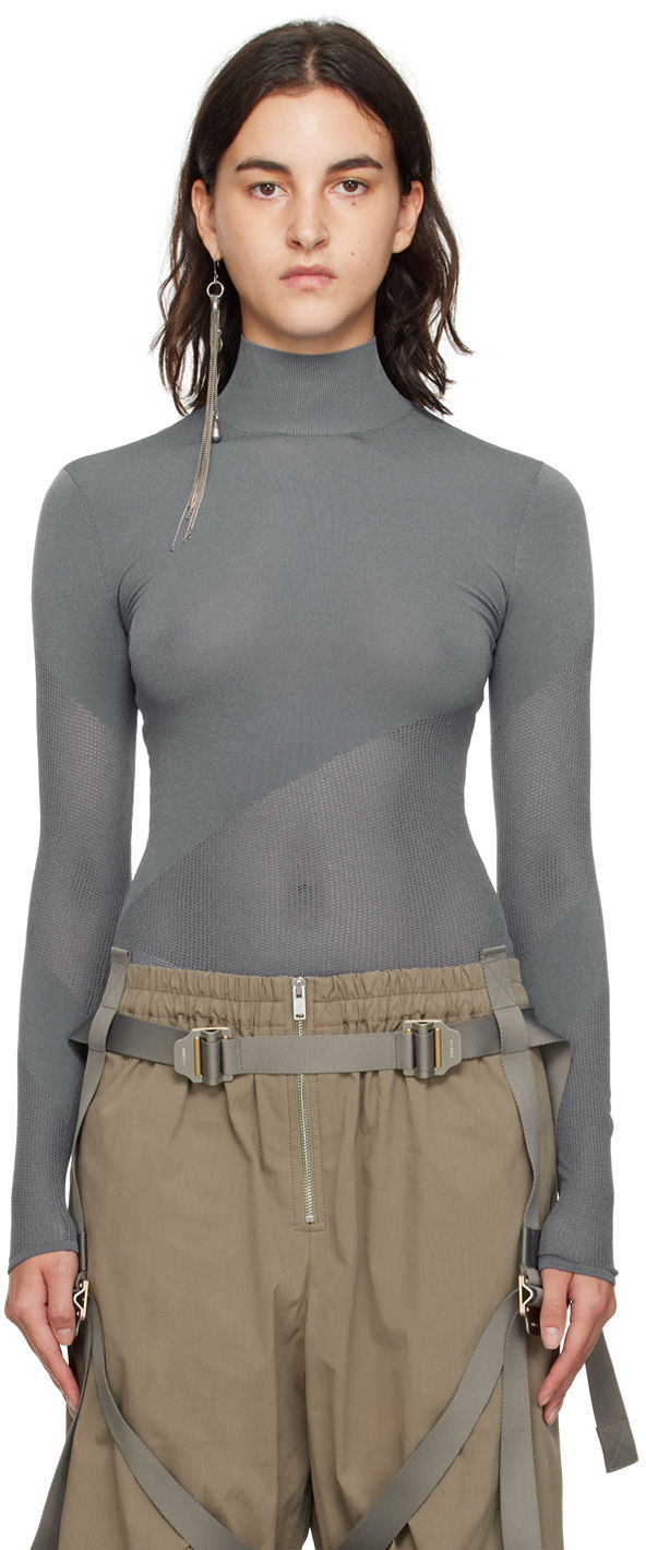 Body Dion Lee Dion Lee Helix Mock Neck Top Siva | C7229F23