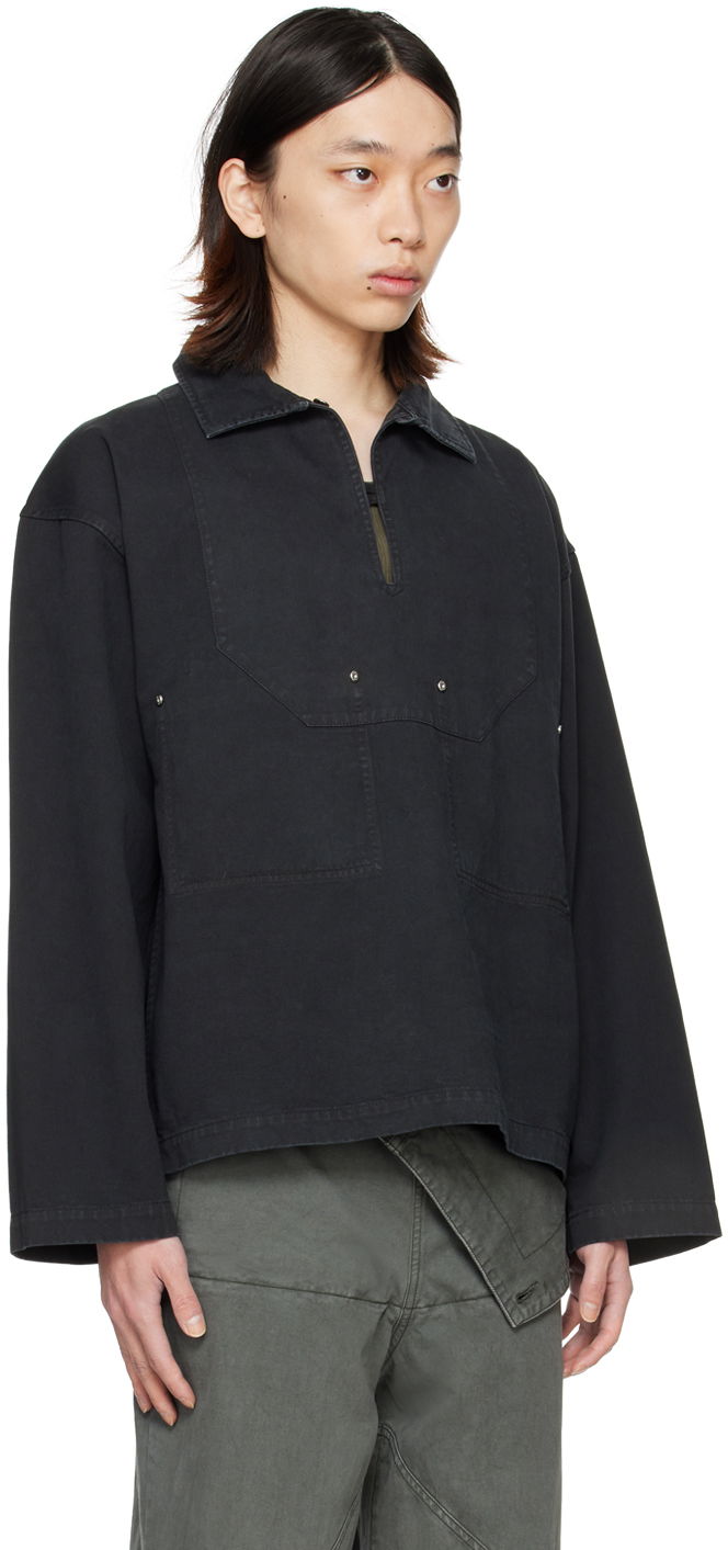 Košulja Dion Lee Rivet Detail Long Sleeve Shirt Crna | C5039PS24, 1