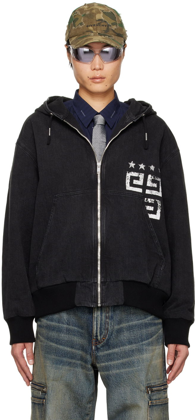 Jakna Givenchy Zip Denim Jacket Crna | BM017F5YAA001