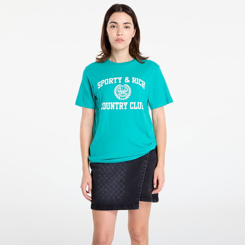 Majica kratkih rukava Sporty & Rich Varsity Crest Soft T-Shirt UNISEX Spring Green Zelena | TO089625218GR37