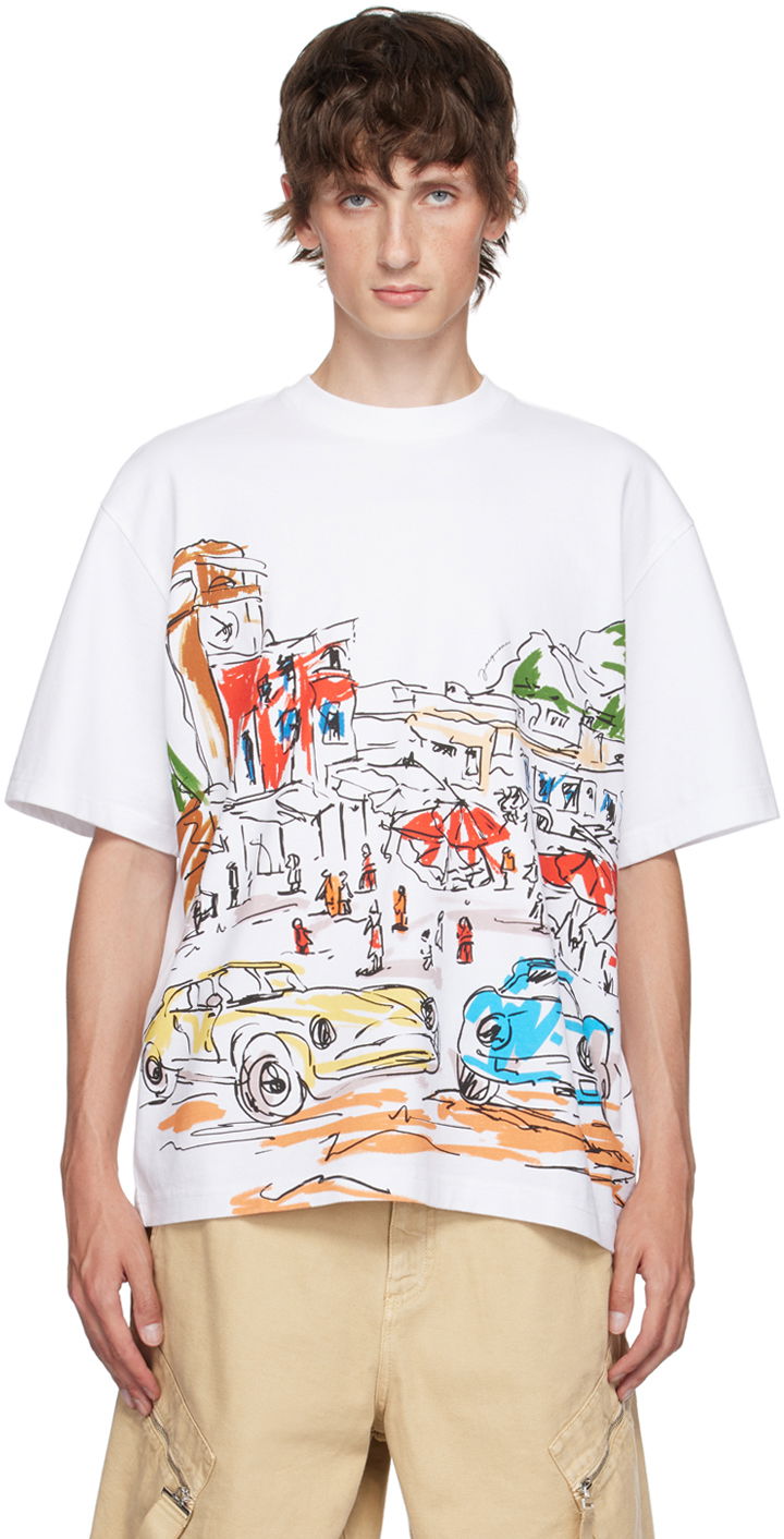 Majica kratkih rukava Jacquemus White La Casa 'Le t-shirt Largo' T-Shirt Bijela | 24H246JS272-2102