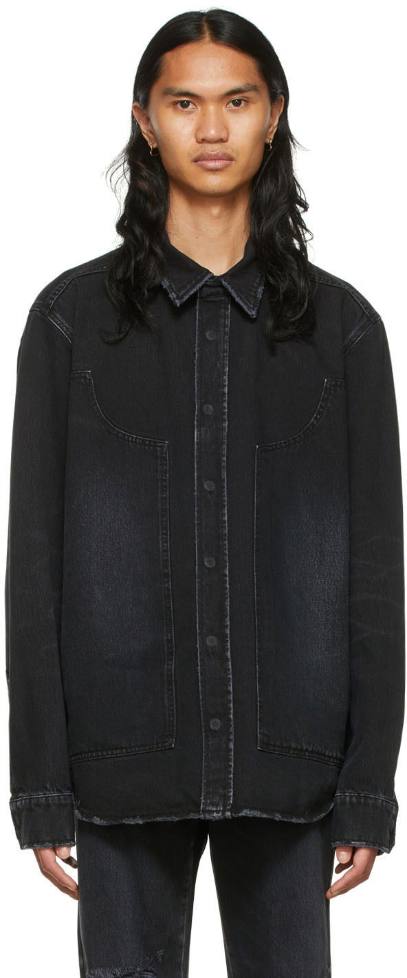 Košulja We11done We11done Faded Denim Shirt Crna | WD-DB1-22-333-M-WB