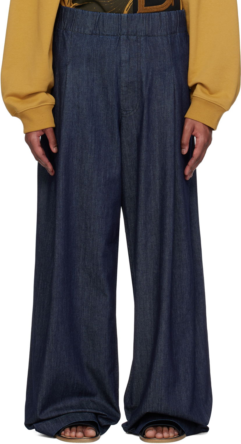 Hlače Dries Van Noten Dries Van Noten Elasticated Wide-Leg Jeans Plava | 251-020926-1553