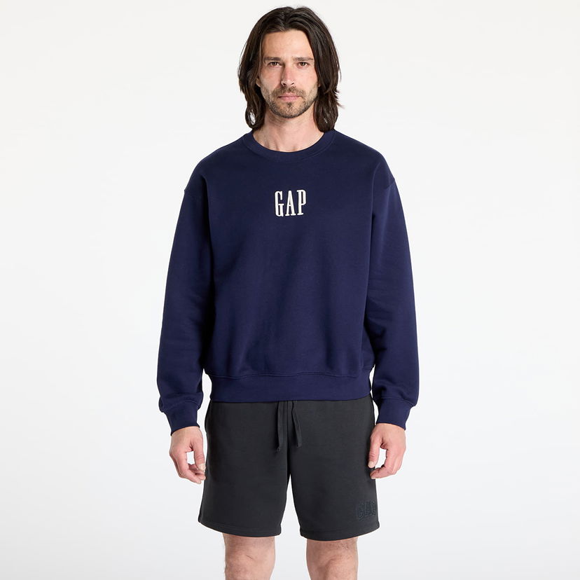 Dukserice GAP GAP Corp Logo Crew Sweatshirt Tamnoplava | 648026-02