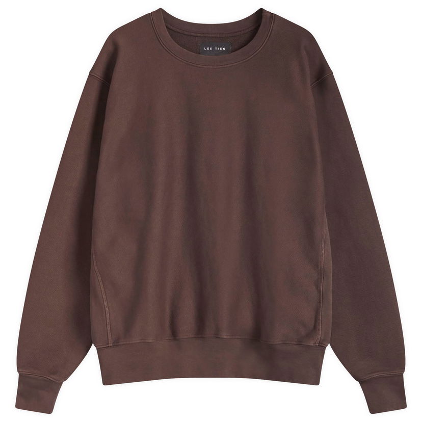 Dukserice LES TIEN Heavyweight Crop Crew Sweat Smeđa | CF-1003-PD-WBN