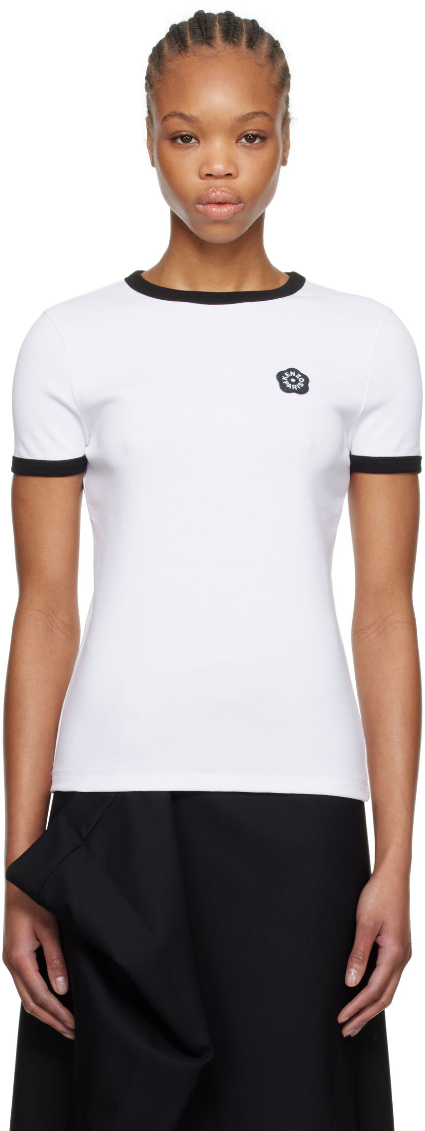 Majica kratkih rukava KENZO Kenzo Paris 'Boke Flower 2.0' Embroidered Rib T-Shirt Bijela | FF52TS1564SJ