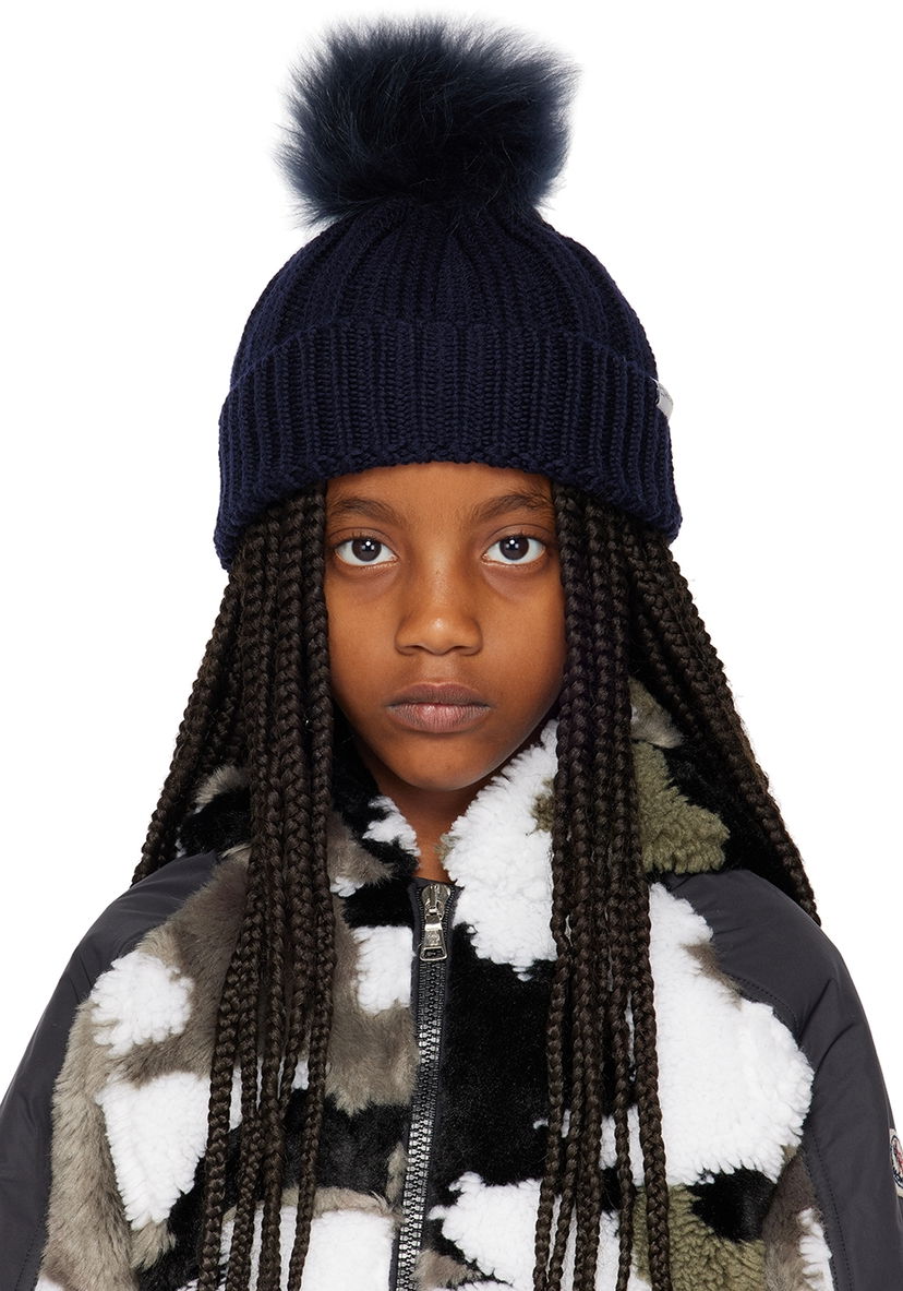 Kapica WOOLRICH Woolrich Kids Pom Pom Beanie Tamnoplava | CFWKAC0145FRUF0428