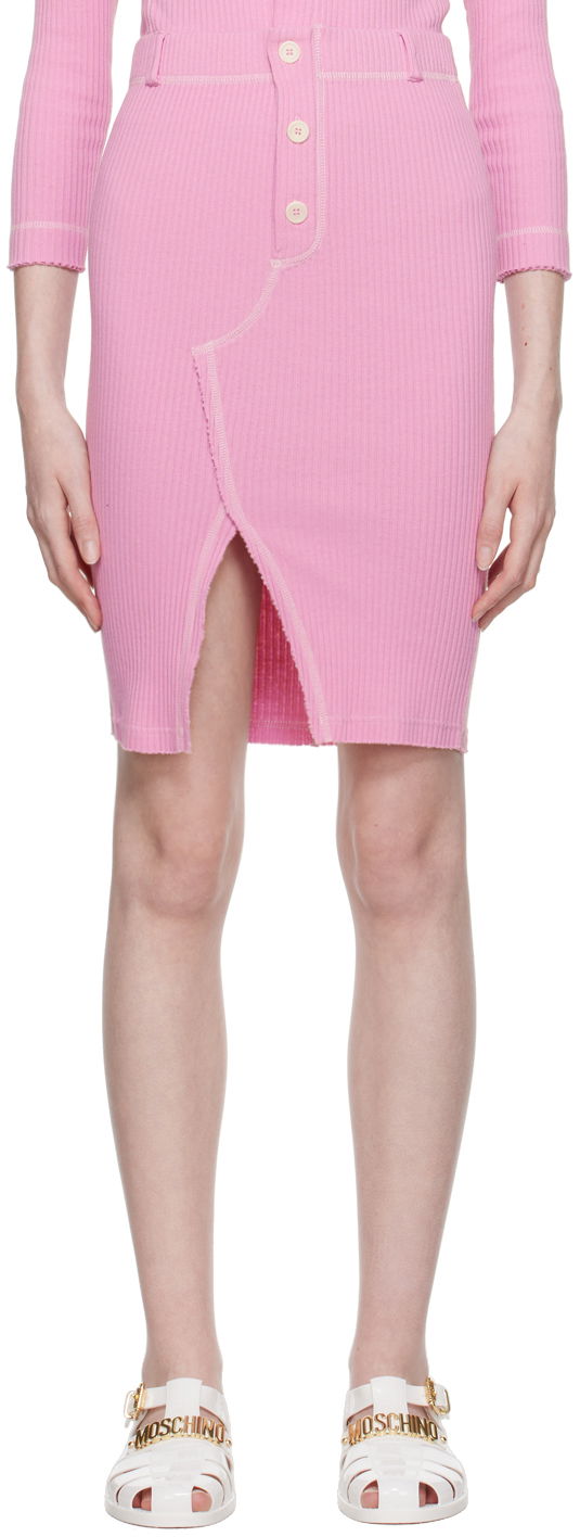 Suknja Moschino Moschino Jeans Vented Midi Skirt Ružičasta | 0112 8266
