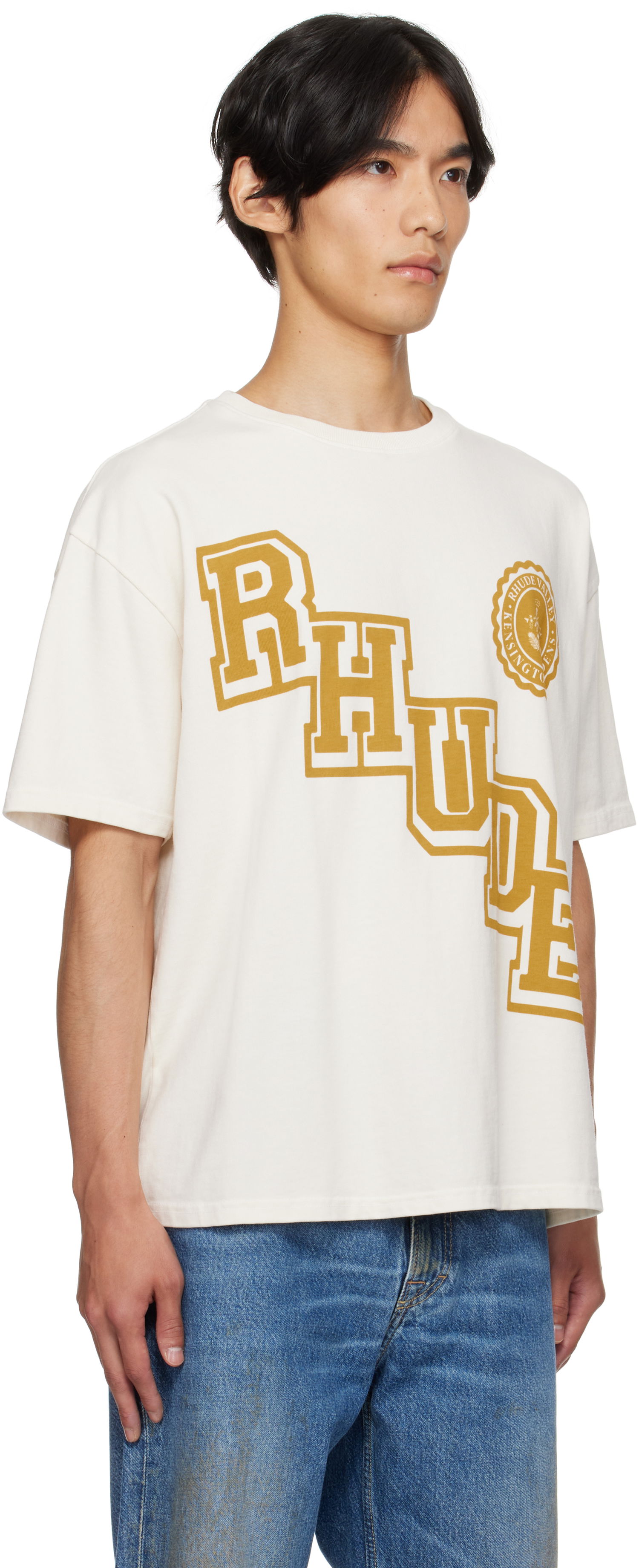 Majica kratkih rukava Rhude Rhude Collegiate Crest T-Shirt Bijela | RHPF25TT23012, 1