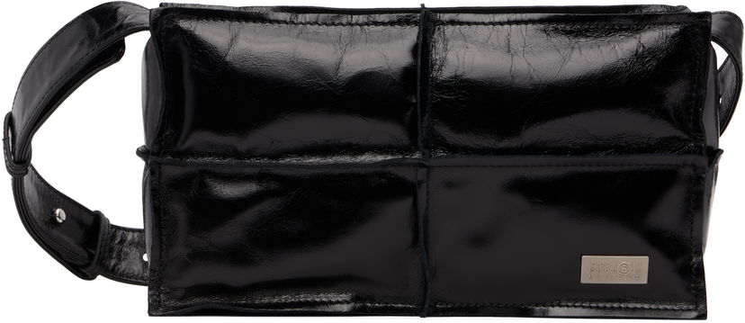 Torba za rame Maison Margiela MM6 Maison Margiela Mini Wrinkled Leather Bag Crna | SB5WD0031 P8490