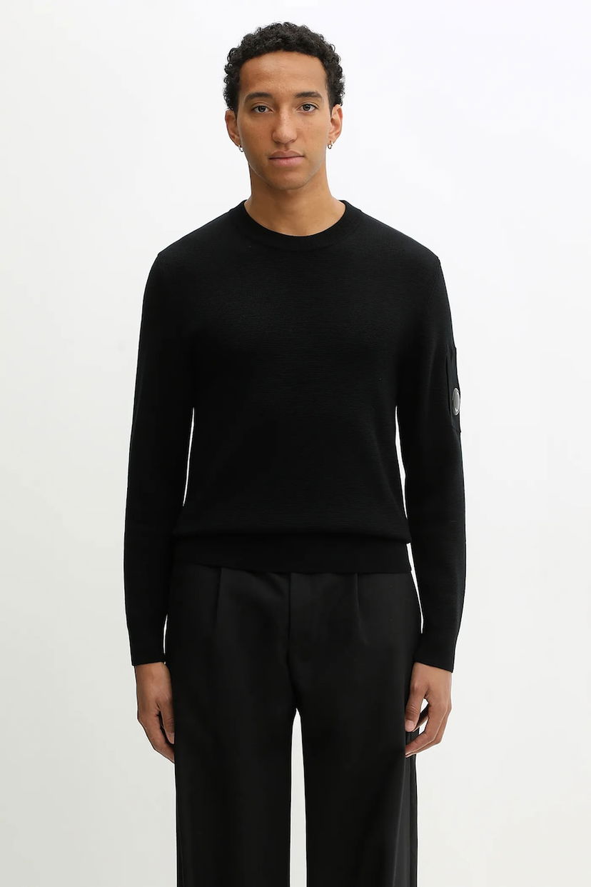 Džemper C.P. Company Crew Neck Wool Blend Sweater Crna | 19CMKN200A006595A