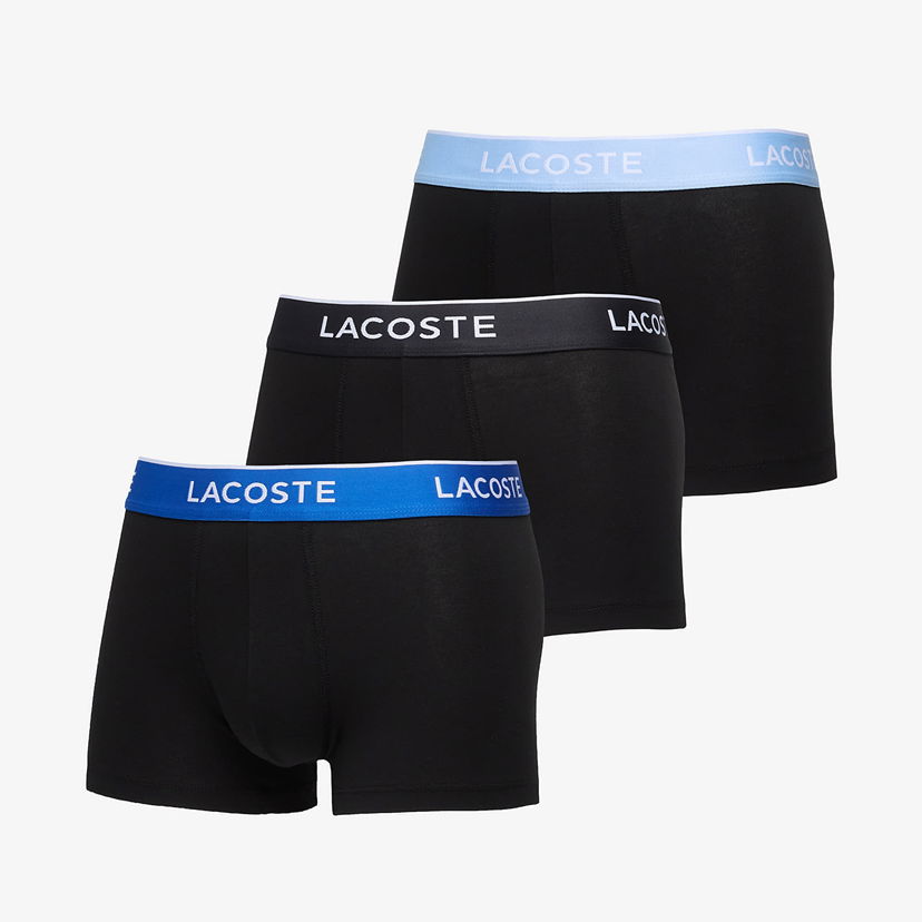 Bokserice Lacoste Lacoste Cotton Stretch Trunk (3-Pack) Crna | 5H1297 B68