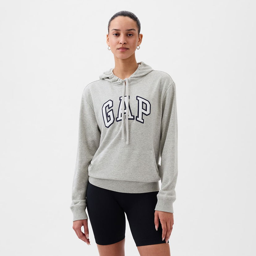 Dukserice GAP Pullover Logo Hoodie Light Heather Grey B08 Siva | 870537-00