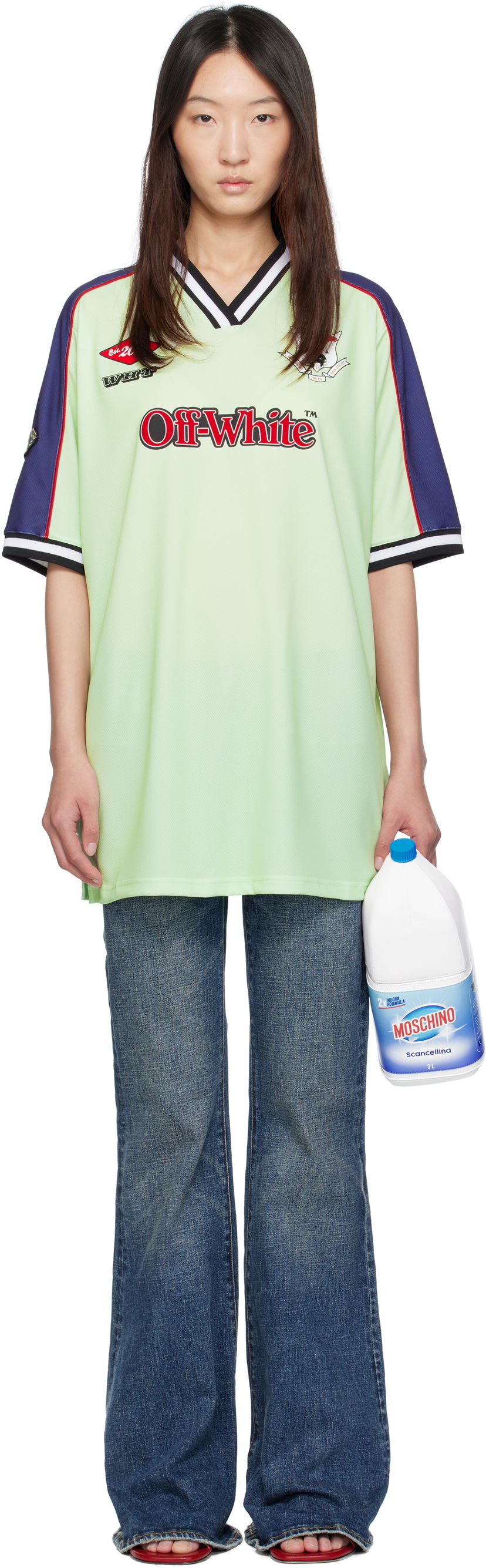 Majica kratkih rukava Off-White Off-White Soccer T-Shirt Zelena | OWDH008S25JER0011427
