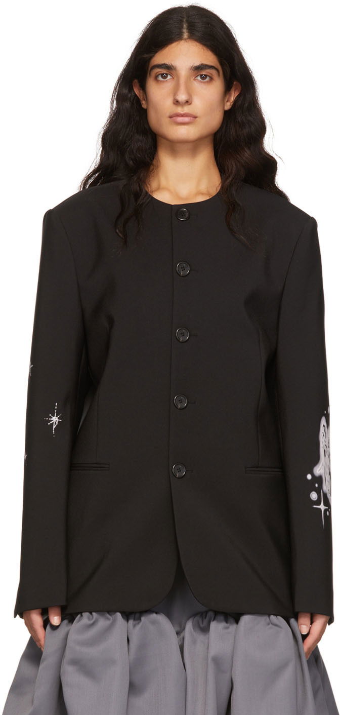 Jakna We11done We11done Polyester Buttoned Jacket Crna | WD-JK1-22-099-M-BK