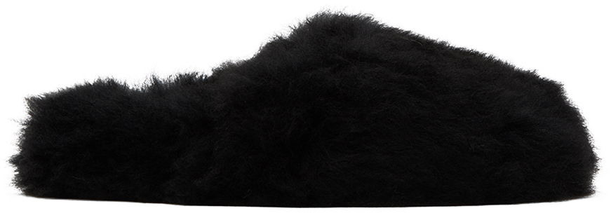 Odjeća Yves Salomon Yves Salomon Toscana Fur Slippers Crna | 24W23WAA342XXTOSX, 0