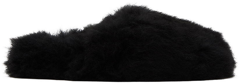 Odjeća Yves Salomon Yves Salomon Toscana Fur Slippers Crna | 24W23WAA342XXTOSX