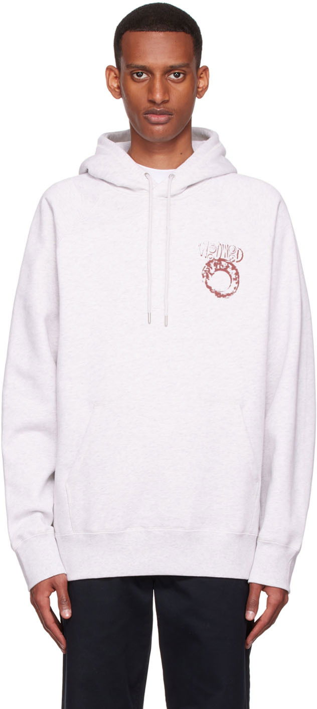 Dukserice WOOD WOOD Logo Print Pullover Hoodie Siva | 12225601-2493