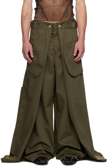 Hlače Jean Paul Gaultier Jean Paul Gaultier x Shayne Oliver 'The Wrap' Wide-Leg Trousers Zelena | 24/27-F-PA113P-C048-41, 0