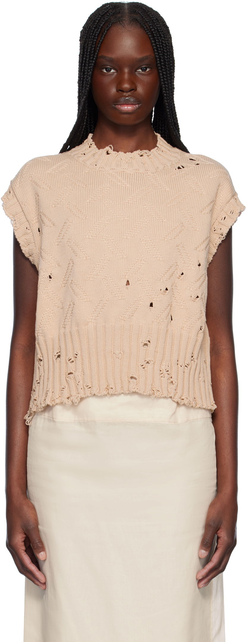 Džemper Marni Marni Jacquard 3D Disheveled Cotton Sweater Bež | GCMD0605A0 UFC658
