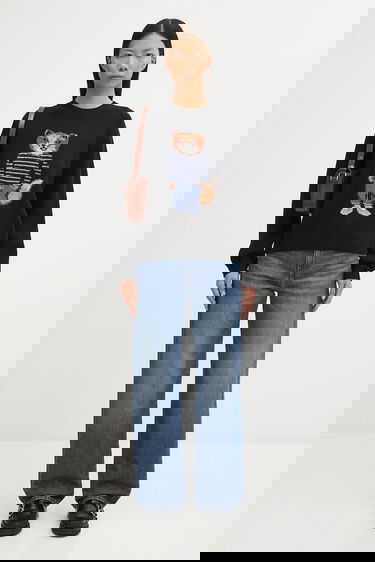 Džemper MAISON KITSUNÉ Dressed Fox Intarsia Wool Sweater Crna | PW00812KH0002, 4