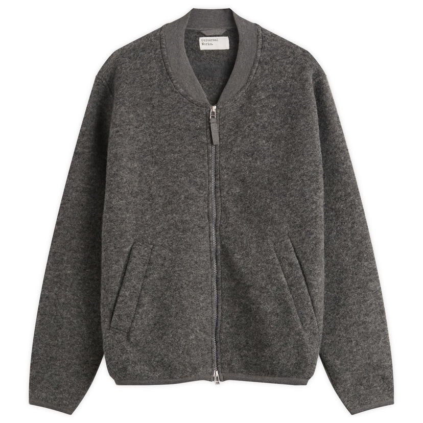 Bomber jakna Universal Works Universal Works Wool Fleece Zip Bomber Jacket Siva | 00018-GMA