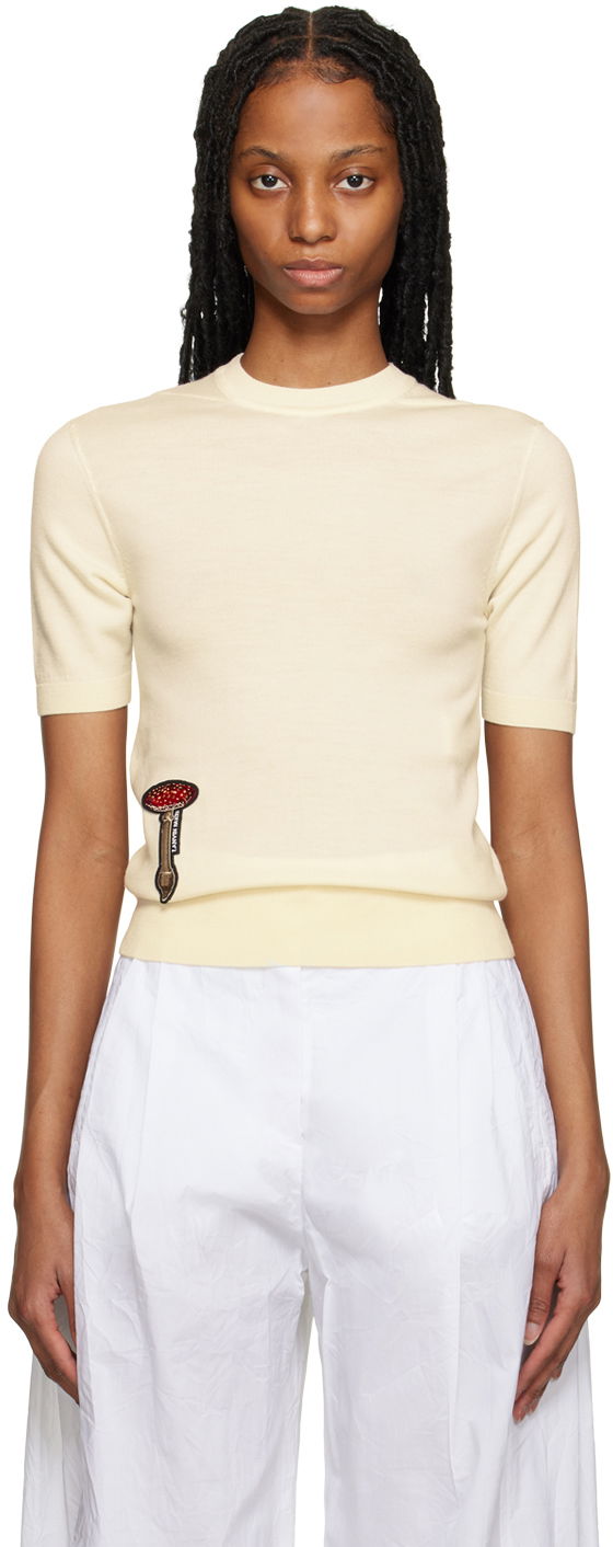 Majica kratkih rukava LANVIN Embroidered Crewneck T-Shirt Bež | RW-POY014-K005-P23